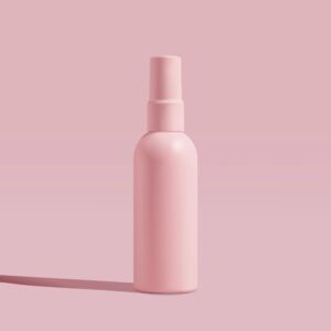 Placeholder serum bottle with dropper in pastel pink/lilac on a clean cream background (Gwen Store).