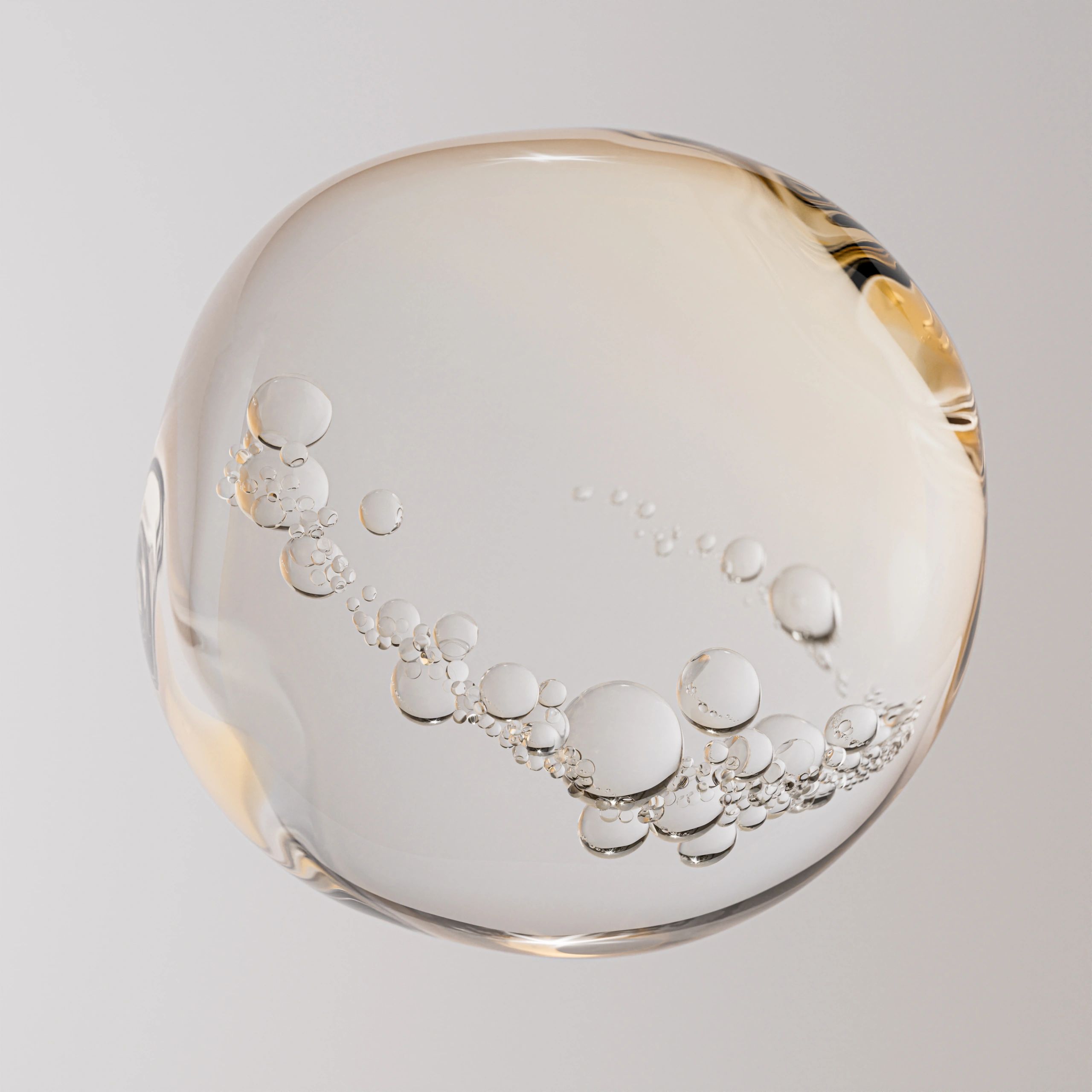 Textura de sérum en macro con burbujas